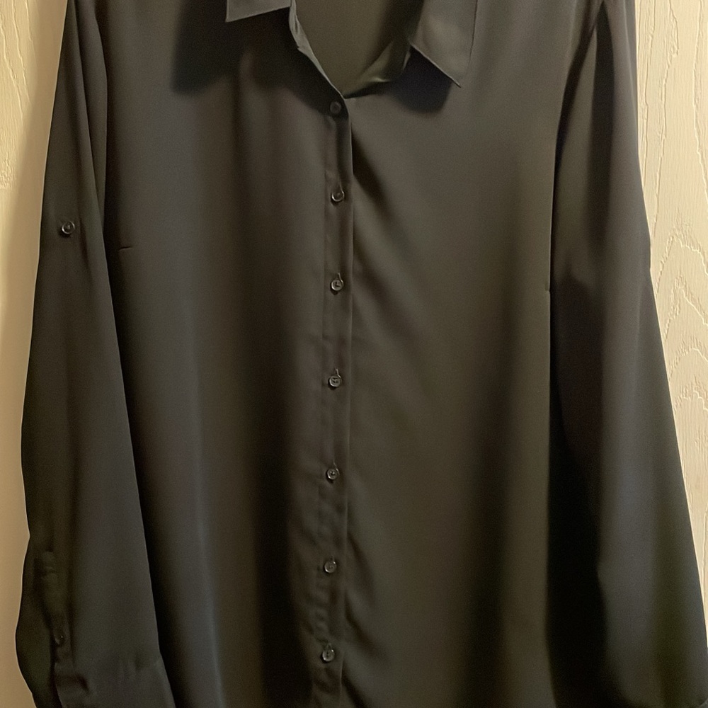 Black Button-Up Blouse
